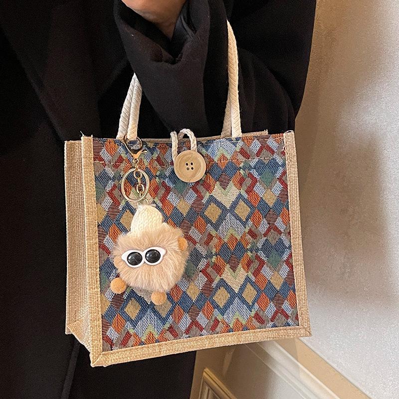 Niche high-end waterproof linen handbag, new autumn and winter gift bag, in stock, small shoulder bag