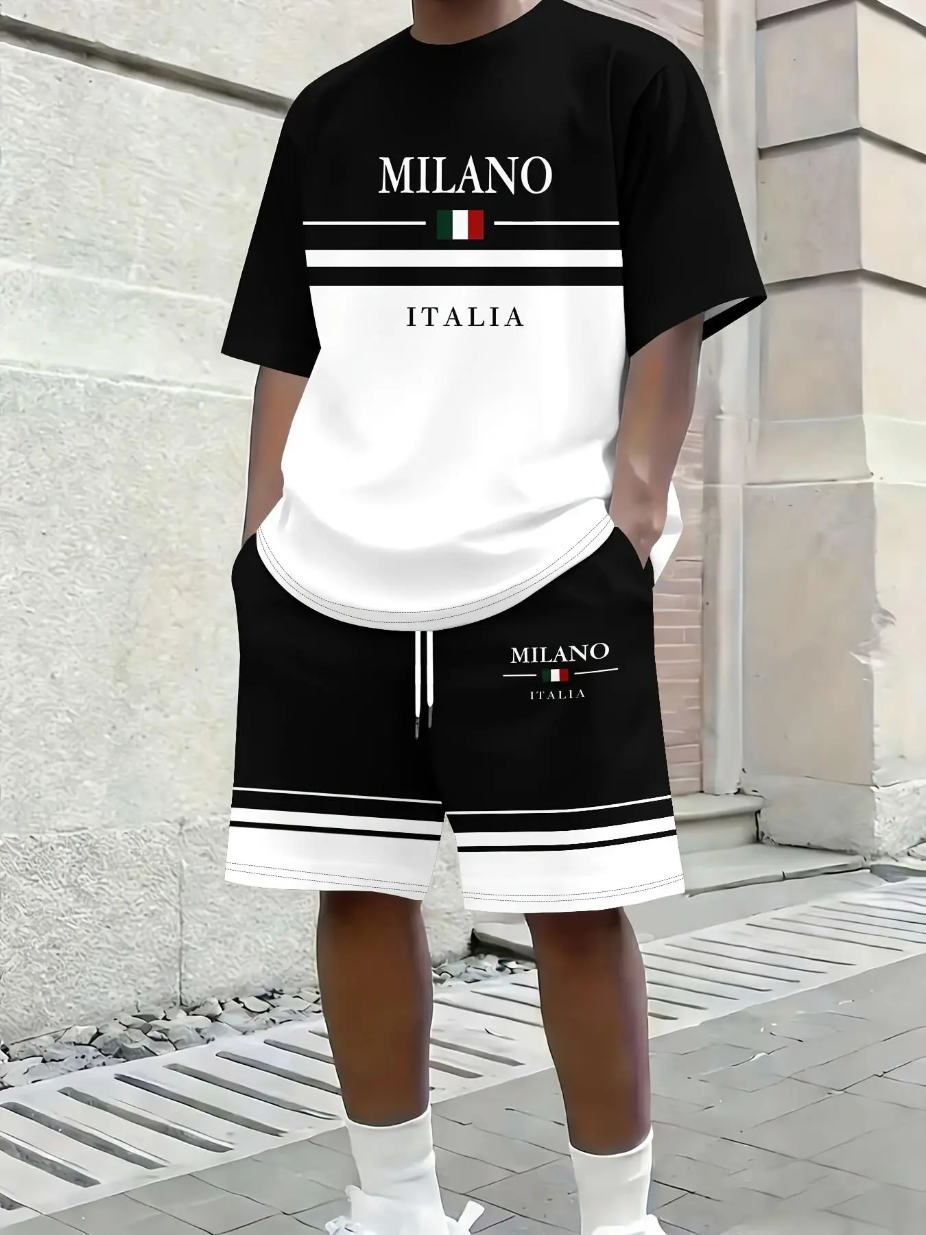 Men's Summer Sports Clothing Set, Short-Sleeve T-Shirt and Shorts, Two-Piece Quick Drying Outfits, Contemporary Fitted Tee, Gym Clothes Set, Active Sportswear, Quick Dry Sportswear
