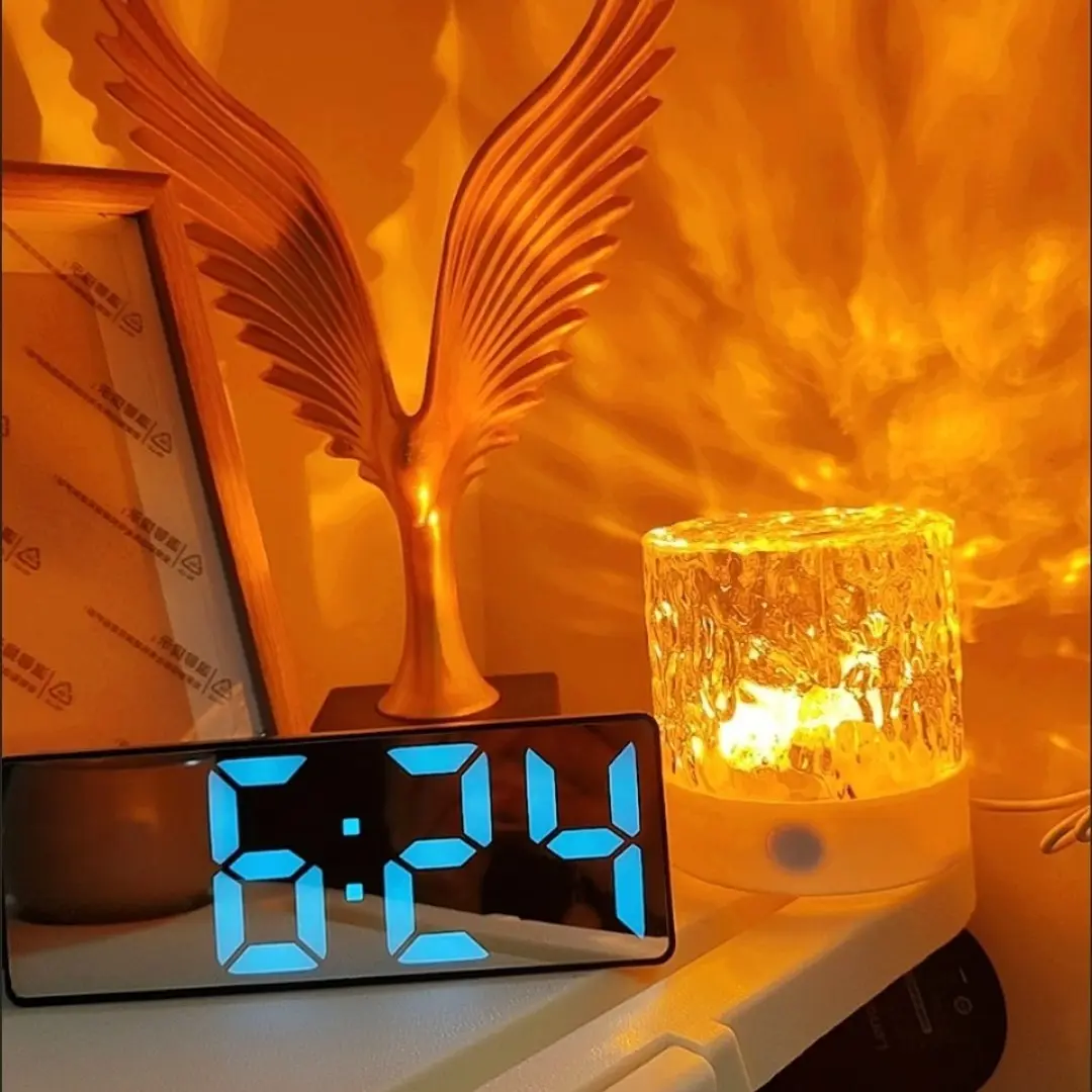 Wave Pattern Projector Lamp, Decorative Ambient Lamp, 16 Colors with Remote Control, Bedroom Healing Night Light, Sleep Aid, Perfect Gift Idea