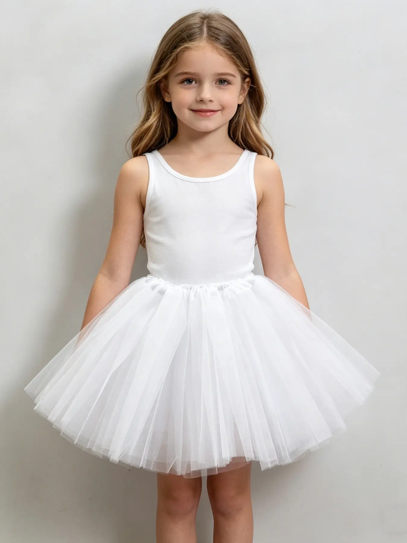 Girls' Tutu Skirt, Three-Layer Mesh with Lining, Ballet Dance Dress, Elegant Performance Costume, Perfect for Kids' Shows & Events
