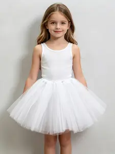 Girls' Tutu Skirt, Three-Layer Mesh with Lining, Ballet Dance Dress, Elegant Performance Costume, Perfect for Kids' Shows & Events