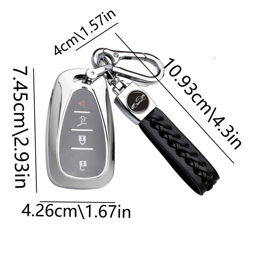 Car Key Case with Keychain, TPU Key Bag, Stylish Key Protector for Chevy Keys, Fashionable Car Accessories for Chevrolet Smart Key