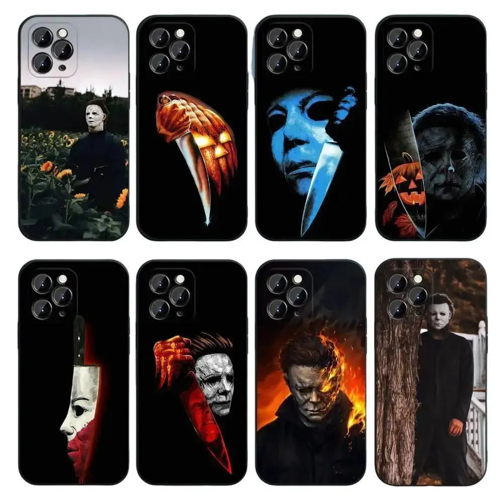 Halloween M-Michael Myers Phone Case For iPhone 17 Promax 17E 16 15 14 13 12 11 Pro Max Plus Air & Samsung S26 S25 S24 S23 S22 S21 FE Ultra Plus Black Soft Cover