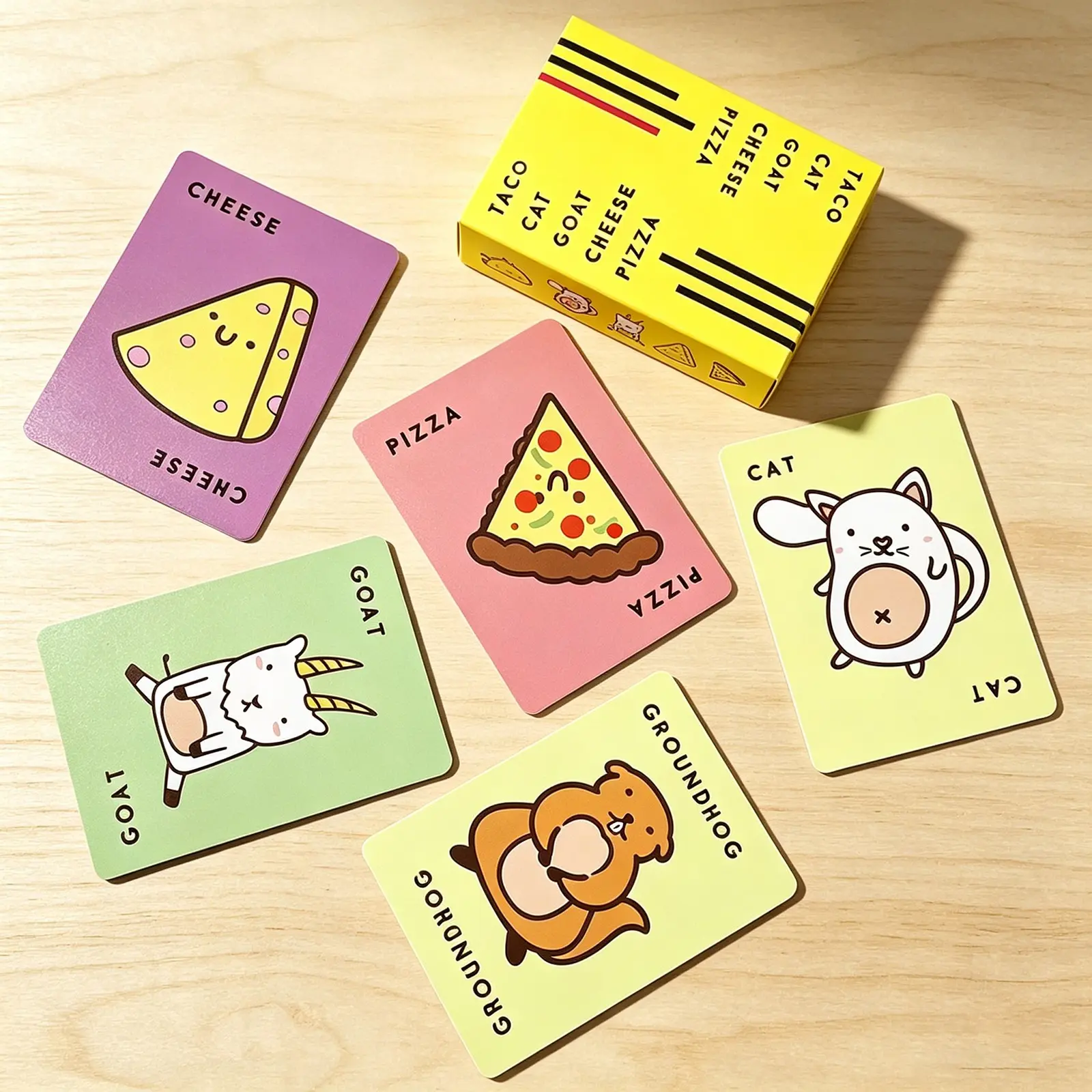 Taco Cat Goat Cheese Pizza Card Game, Waterproof Durable Cards, Fun Multiplayer Game, Portable Party Game, Perfect for Gatherings