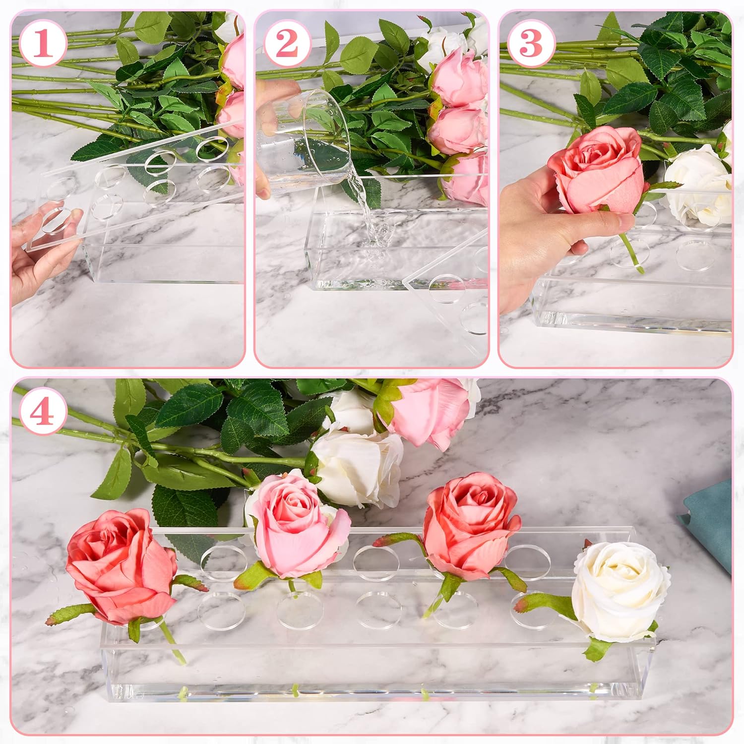 2 count Flower Vase Rectangular - Clear Floral Centerpiece for Dining Table Each 14 Inches, Connect to Form 28 Inches Long Rectangle Vase for Wedding Dining Table Decor 2 count Flower Vase Rectangular - Clear Floral Centerpiece for Dining Table Each 14 Inches, Connect to Form 28 Inches Long Rectangle Vase for Wedding Dining Table Decor