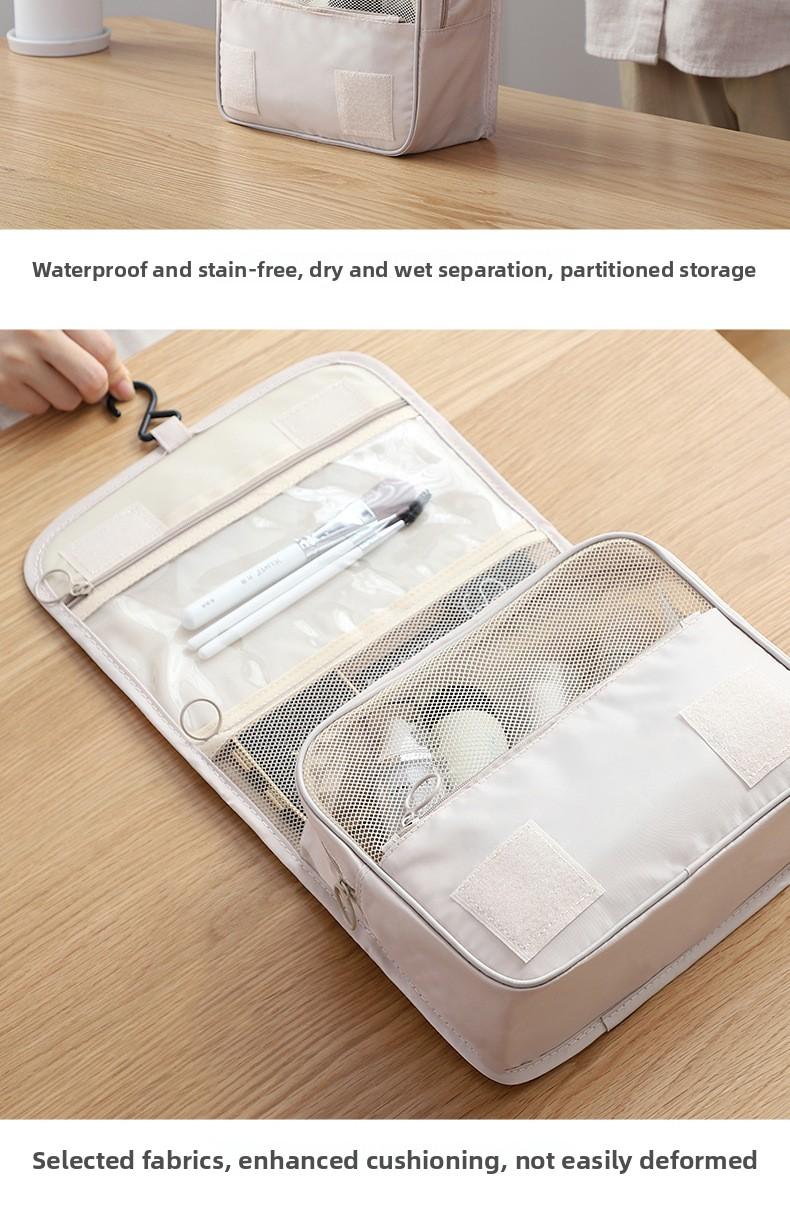 Simple Travel Waterproof Makeup Bag Portable Large Capacity Makeup Pouch Hook Bag Toiletries Cosmetic Organizer Bag