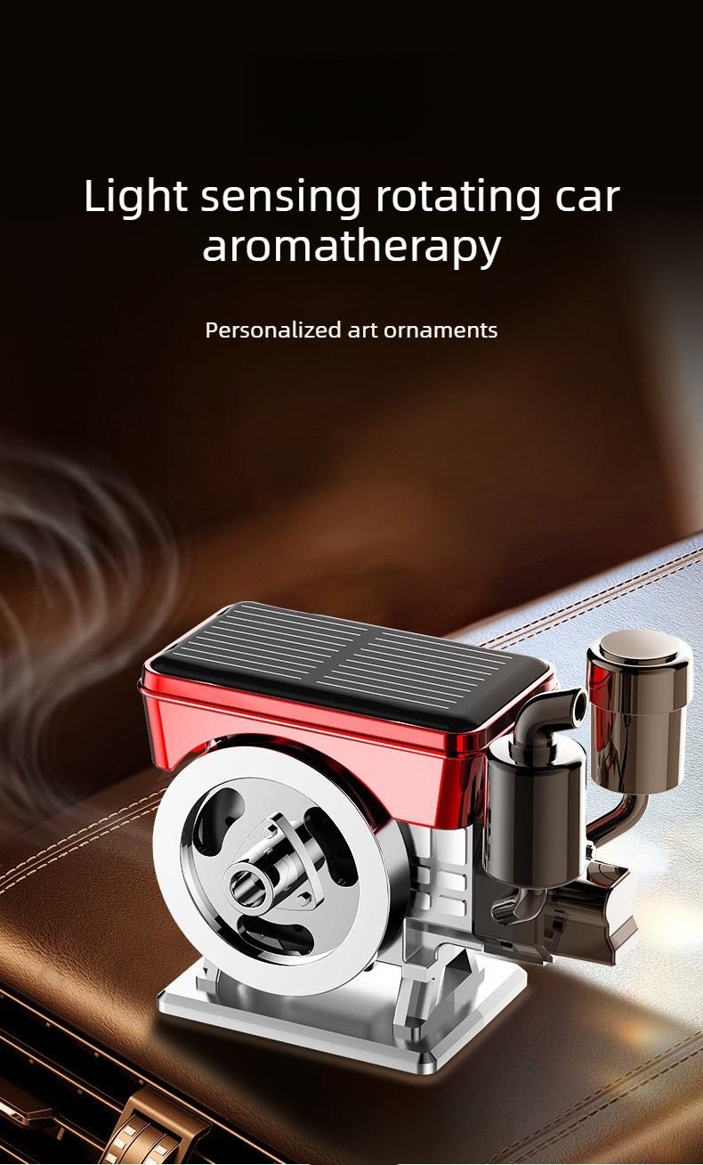 Solar Engine Car Aromatherapy Diffuser, Diesel Engine Style Car Decoration, Solar Rotating Car Air Freshener No Charging Needed, Multiple Fragrances, Gift for Boyfriend