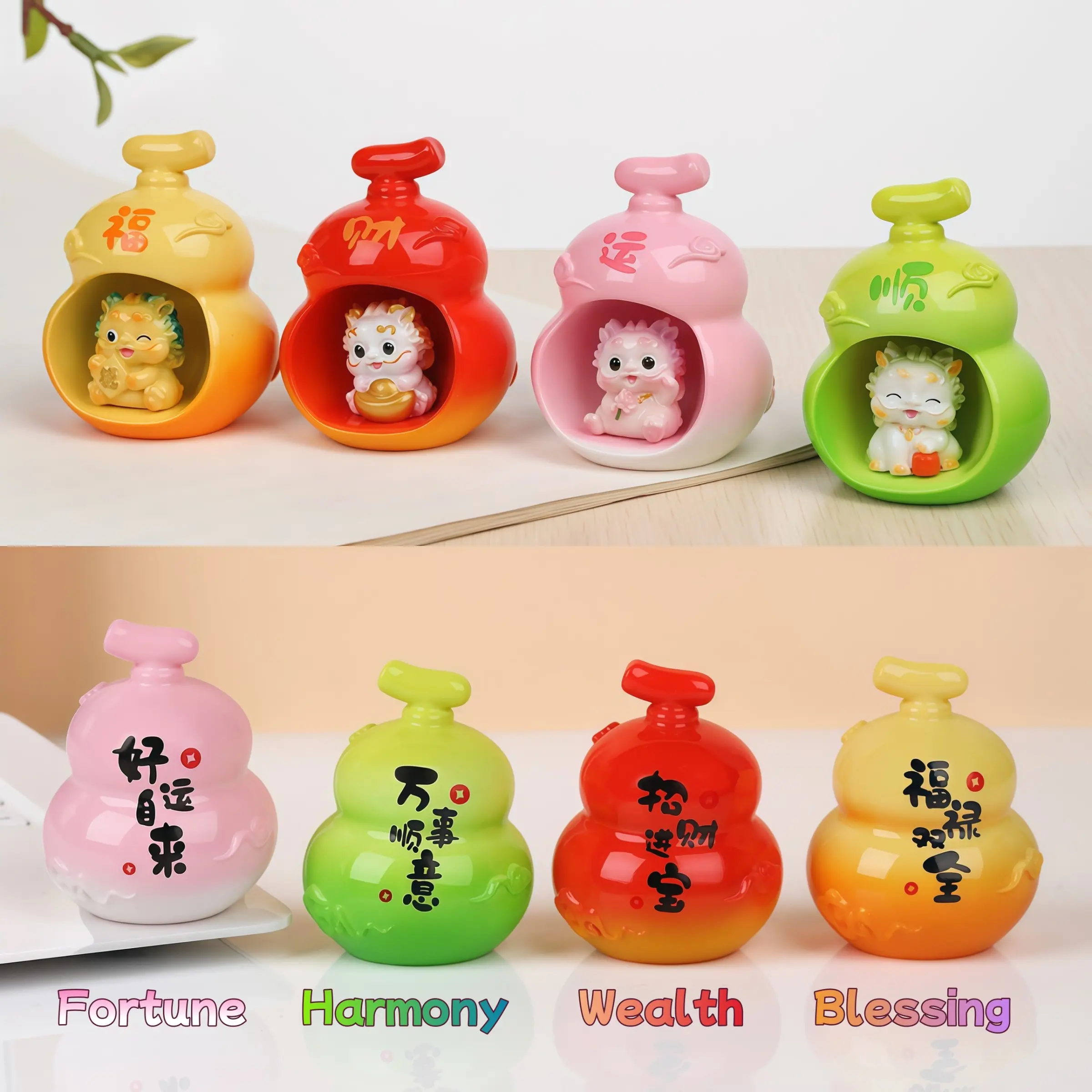 Cute Pixiu Gourd Statue, Cute Feng Shui Ornament for Prosperity & Positive Vibes, Perfect as a Small Gift, Trendy Tabletop Decor for Indoor Spaces