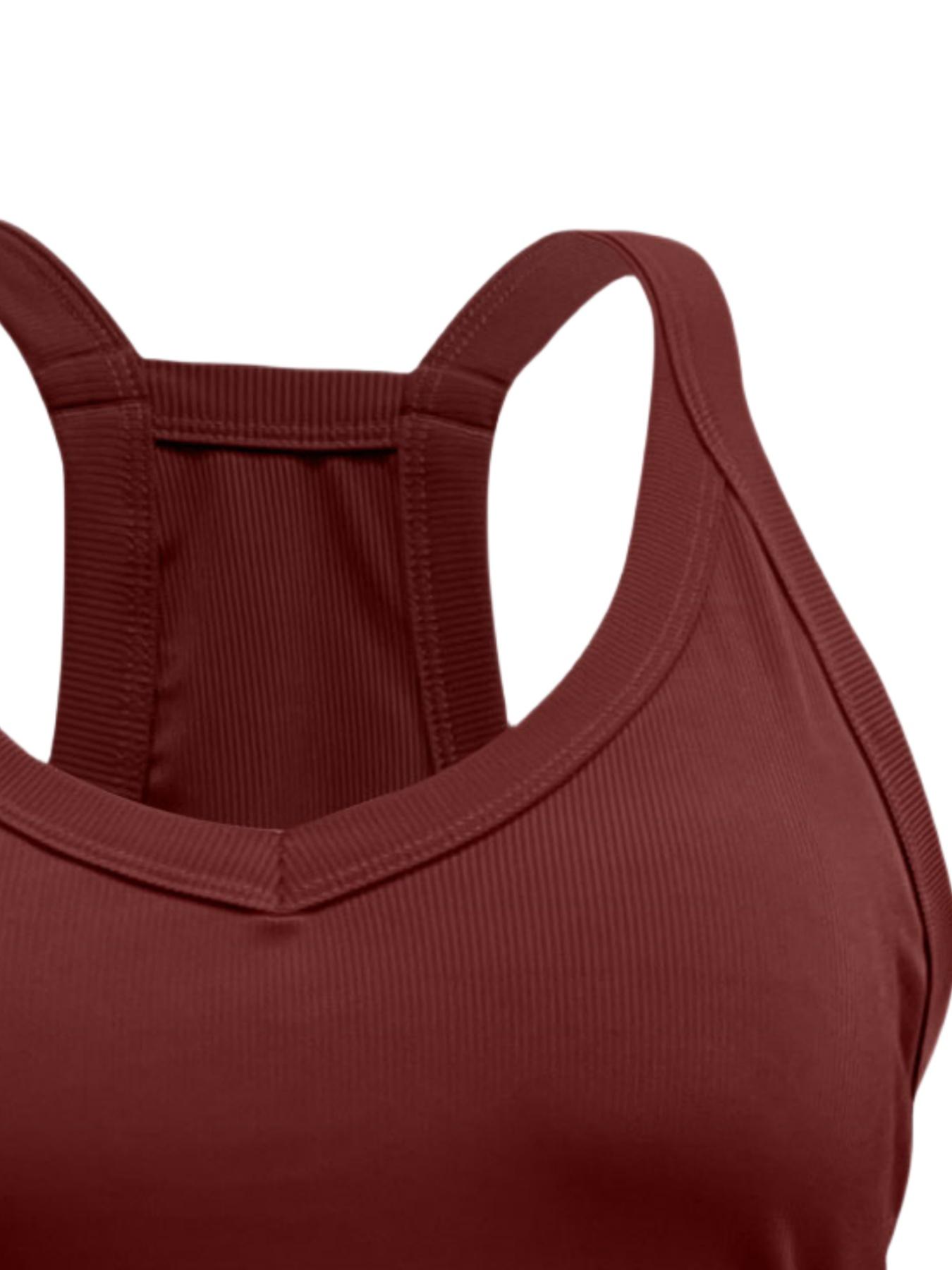 4-Pack Women's V Neck Backless Crop Top with Built-In Bra, Thin Strap Sleeveless Casual Fashion Vest, Ladies' Comfortable Undergarment