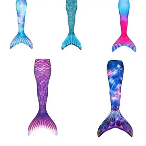 New Kids Adult Swimming Mermaid tail Girl Mom Cosplay Mermaid Costume Children Party Gift Fantasy Swimsuit With Monofin Fin