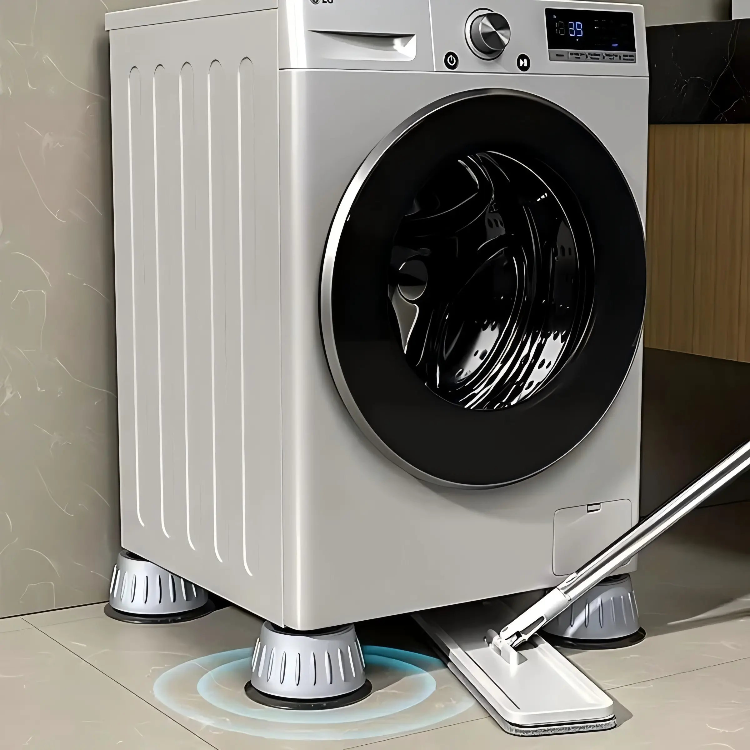4/8/12 Piece Washing Machine Anti-Slip Shock Absorber Pads, Noise Reduction Base for Washer and Dryer, Floor Protection, Laundry Room Accessories