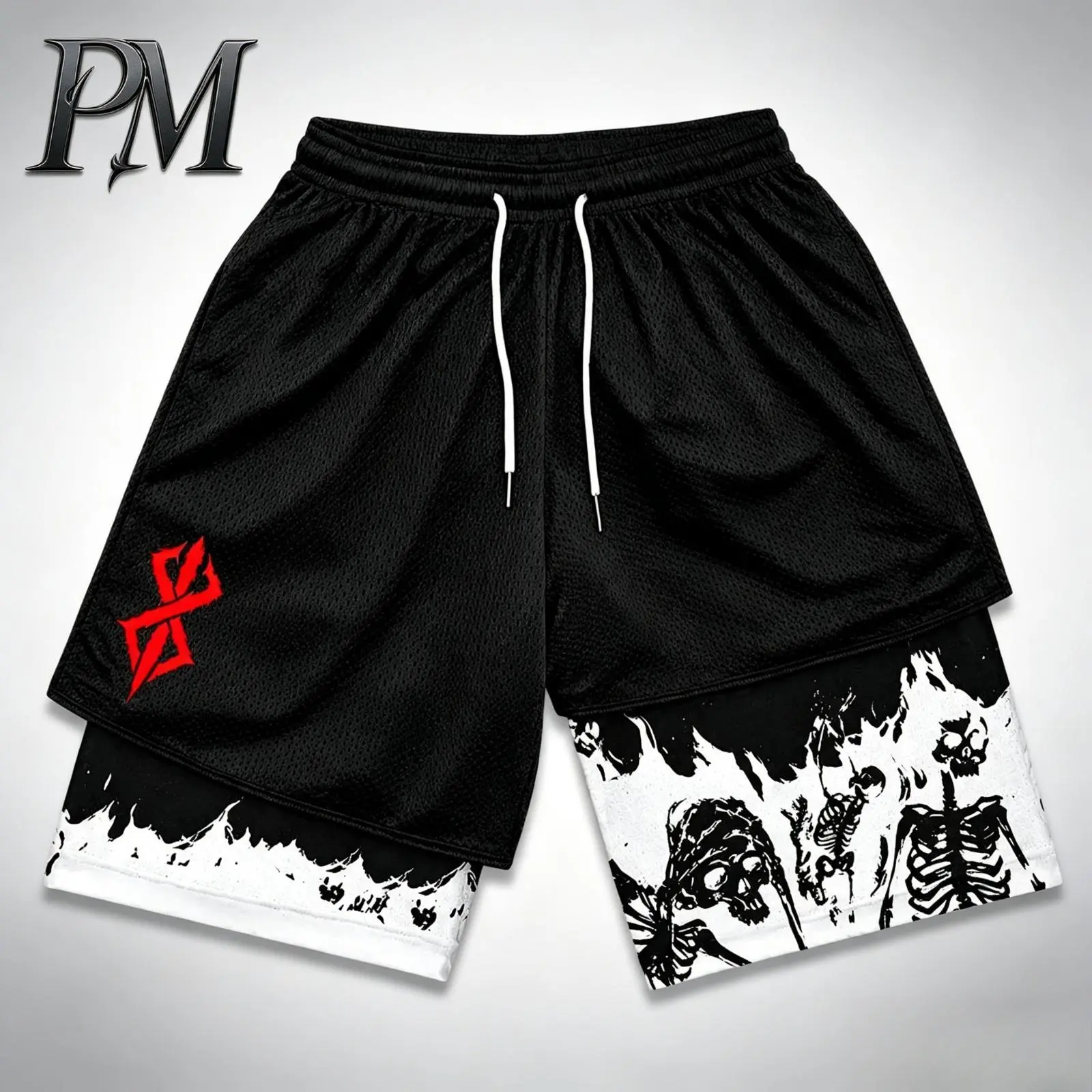 Unisex Men's Women's Anime 2 in 1 Running Shorts Quick Dry Dual Layer Compression Liner Gym Athletic Workout Shorts Y2K Streetwear Summer Activewear Fitness Training Basketball Breathable Moisture Wicking Casual OOTD Beach Festival 4th of July Holiday