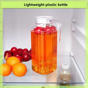 Durable Plastic Water Jug with Lid, Ideal for Homemade Juices, Iced Tea, Milk Drinks, Perfect Kitchen Utensil for Daily Use