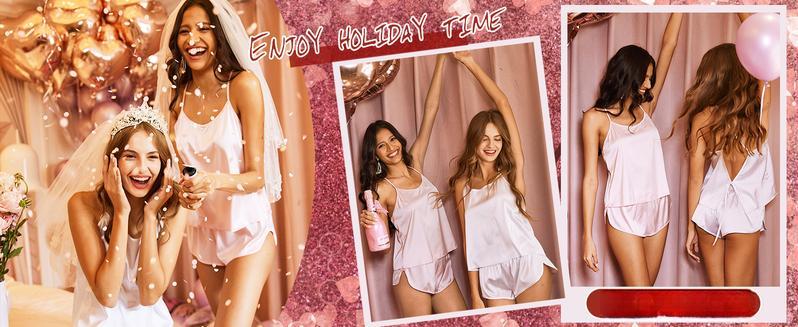 THE WELL KEPT Silk Pajamas Set for Women Satin Backless Lingerie Pjs Cami Top and Shorts Nightwear Women's Deep Plus Size Lace Corset