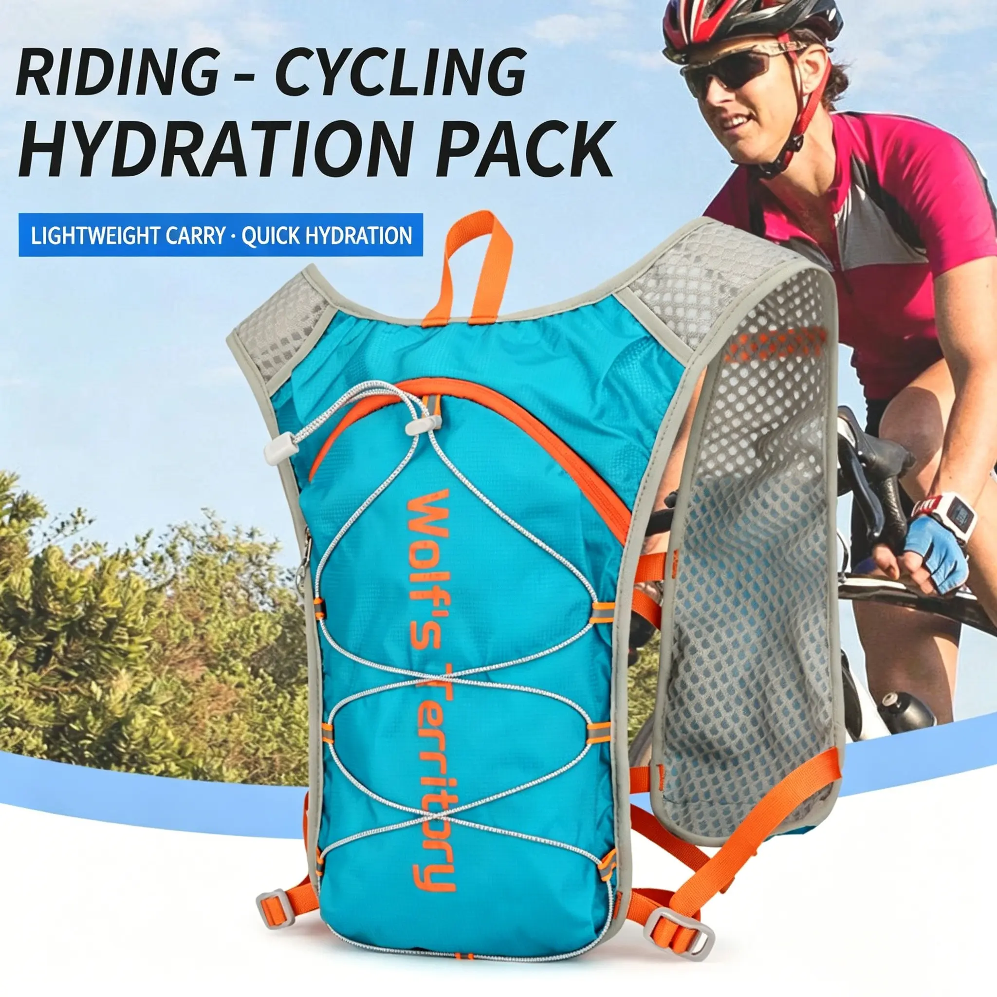 New Ultra-Light Hiking Backpack, Outdoor Running Bag, Cycling Sports Fitness, Bicycle Backpack, Breathable Lightweight Running Backpack, Water Bottle Pouch