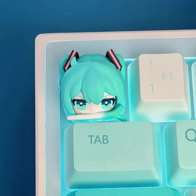 Hatsune Miku DIY Keycaps Anime Personality Cross Axis PBT Mechanical Keyboard Keycap Cartoon Resin Keycaps Decoration Gifts