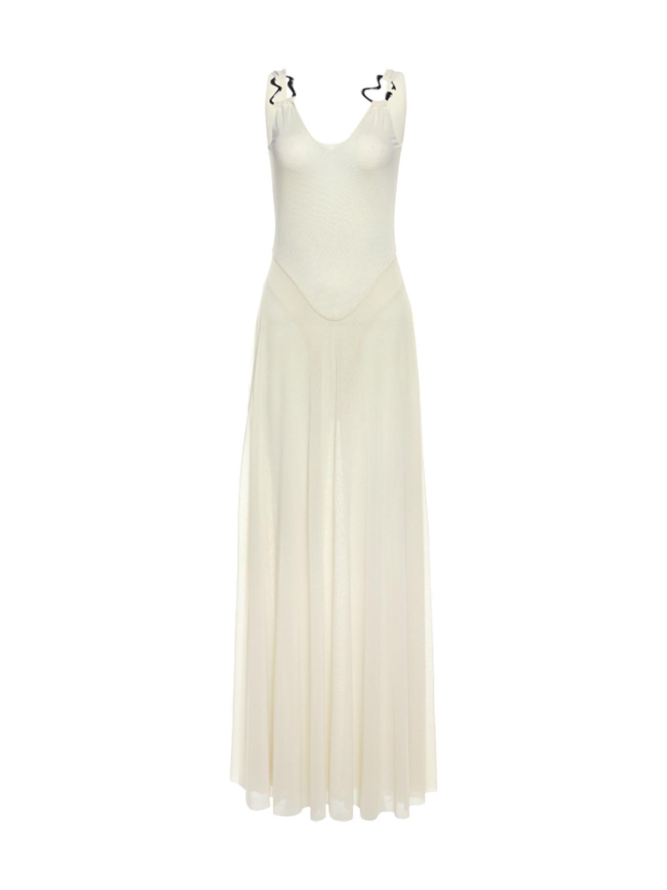 Party Mature Sexy Elegant Gentle Cool  Women'S Metal Decoration Thin See Through Look Mesh A-Line Pleated Dress
