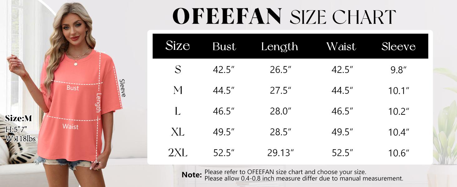 OFEEFAN Summer Tops for Women 2025 Short Sleeve Shirts Dressy Casual Crew Neck Tshirts Fashion Oversized Oversized Womenswear Crewneck SpringStatements OFEEFAN Summer Tops for Women 2025 Short Sleeve Shirts Dressy Casual Crew Neck Tshirts Fashion Oversized Oversized Womenswear Crewneck SpringStatements