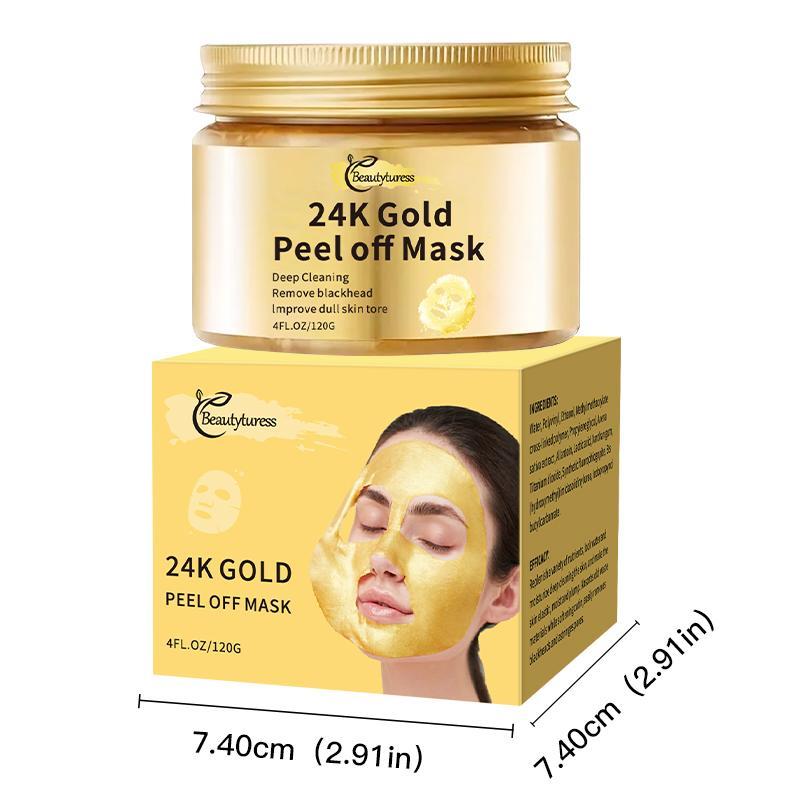 24k Gold Peel-off Mask, Deep Cleansing Oil Control Blackhead Removal Mask, Moisturizing Facial Mask, Suitable for All Skin Types