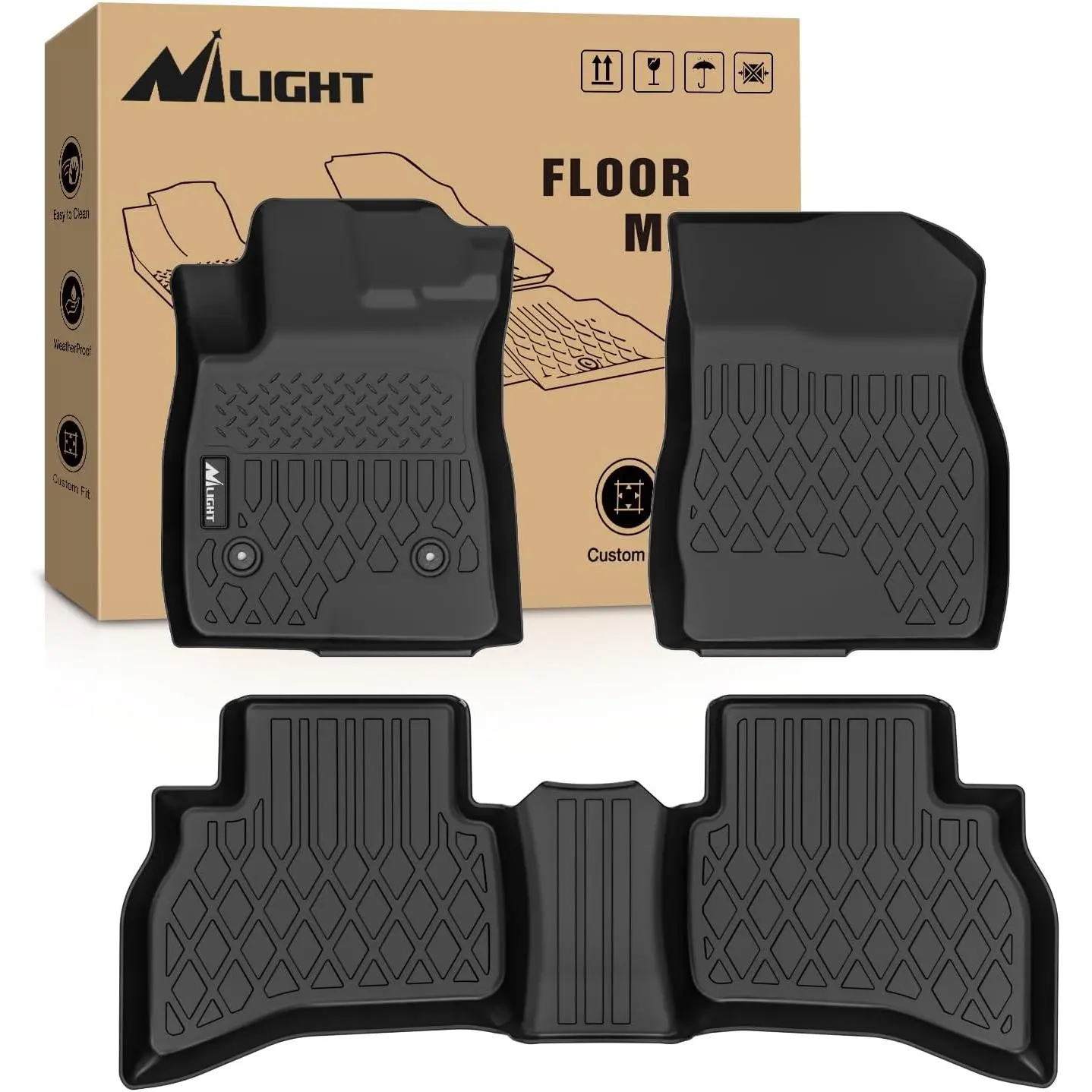 Nilight TPE Floor Mats - Custom Fit Heavy-Duty Floor Liners for Chevy Trailblazer (AWD Only) 2021-2026, All-Weather Car Mat, Mat Floor Mats