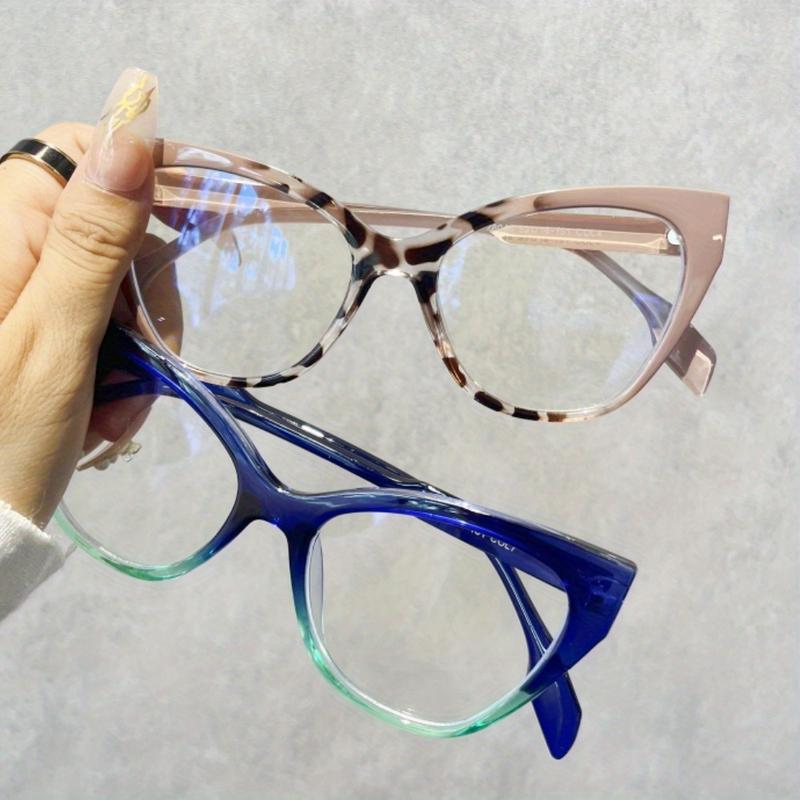 Oversized Women Myopia Presbyopia Glasses Cat-Eye Fashion Lady's Blue Light Blocking Computer Eyewear Prescription Eyeglasses