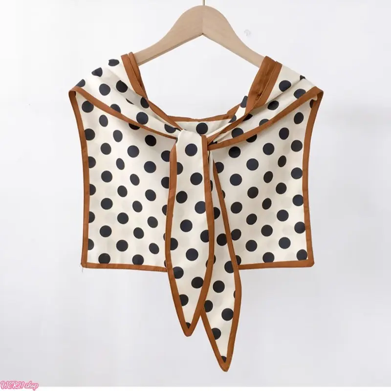 Women's Minimal Polka Dot Hooded Scarf Shawl - 2026 Spring Summer Light Satin Shrug, Vintage Lace Trim Outer Layer, Silky Decor Wrap for Daily Wear, Sports & Outdoor Fashion Gift