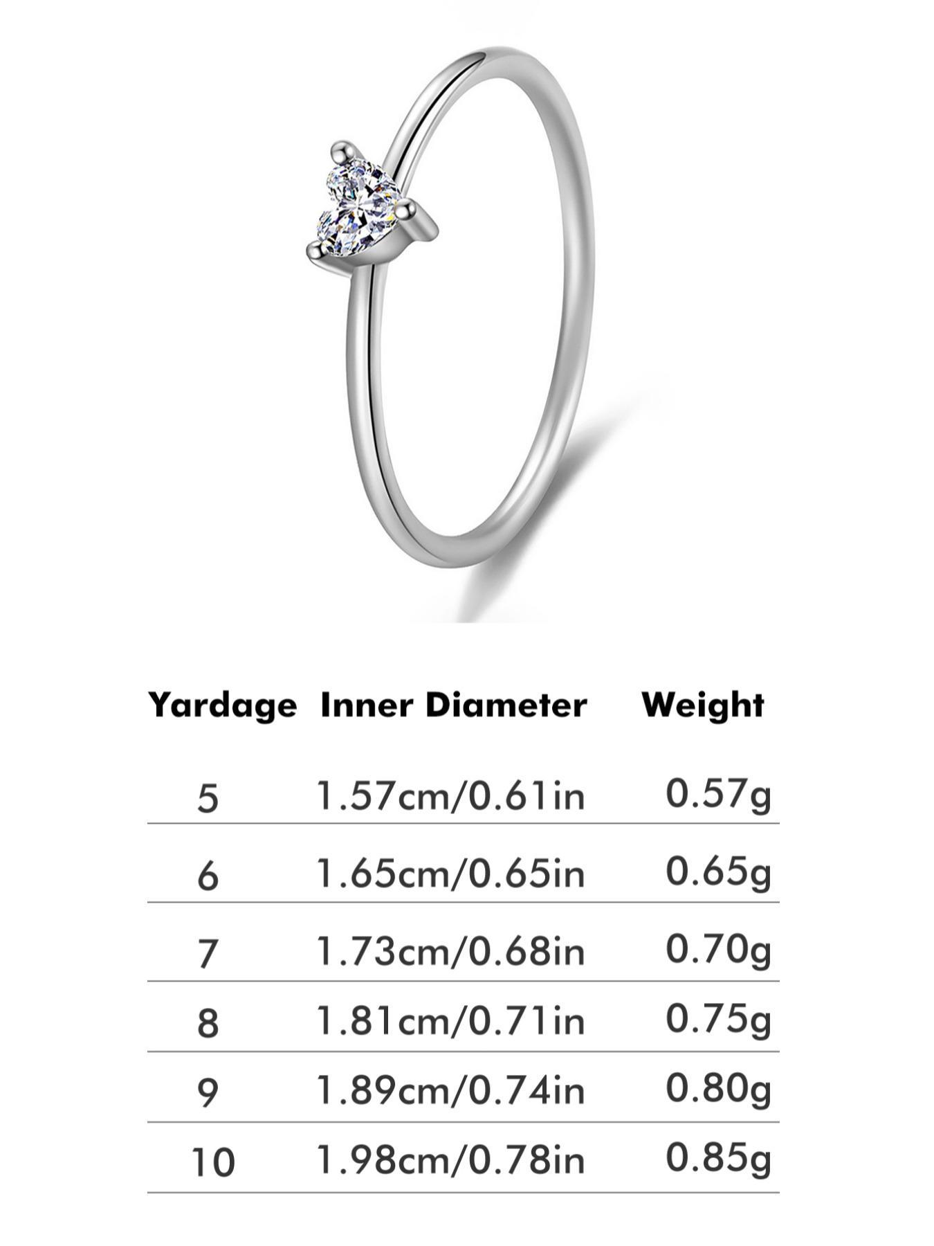 S925 Sterling Silver Heart Shaped Artificial Zirconia Ring, Elegant Compact Ring for Women & Girls, Fashion Promise Ring, Fashion Jewelry for Party, Daily Decor, Trendy All-match & Exquisite Jewelry for Birthday Gift