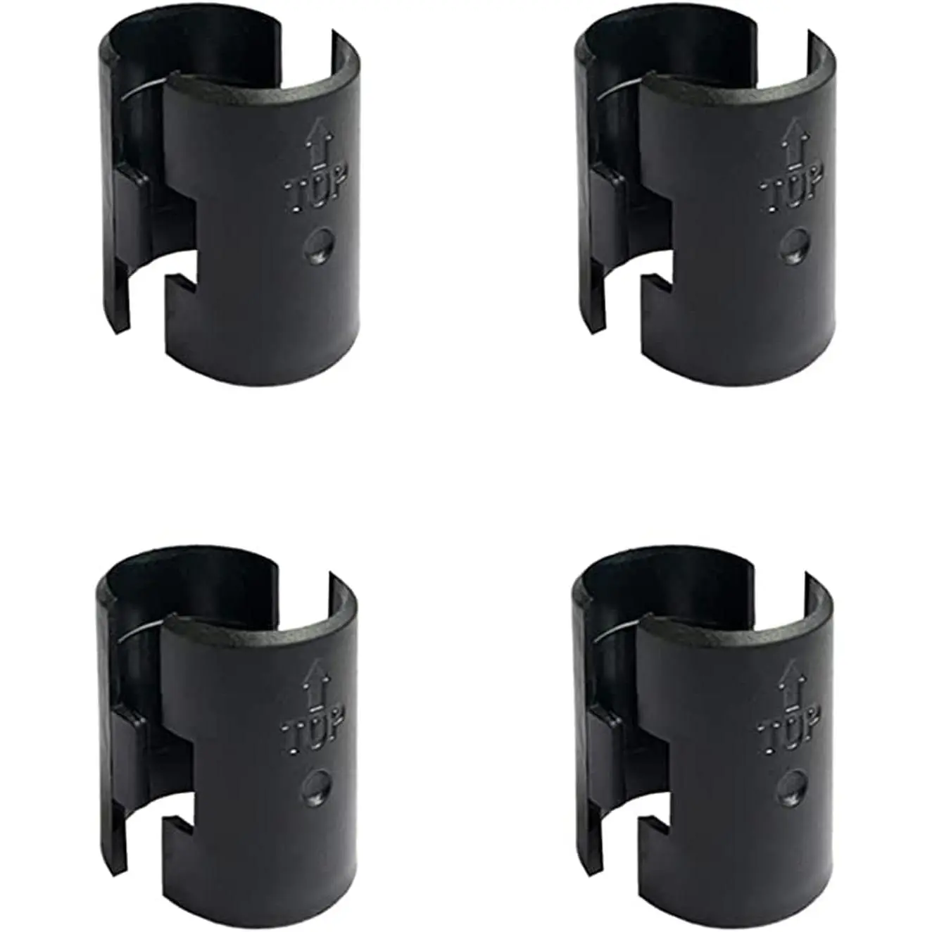 8 count 4 Pairs Wire Shelving Shelf Lock Clips for 1"  Black | Durable plastic rack sleeves replacements fits 1 inch metal poles with layer height adjustment stability