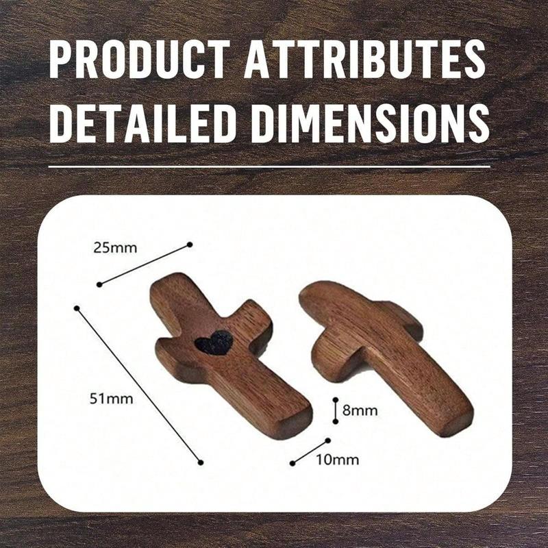 20pcs Cross My Heart/Wooden Cross, Wood Comfort Stress Relief Cross, Prayer Cross for Hand, Pocket Cross Christian & Easter Gift