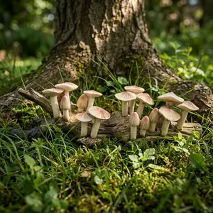 1pc Realistic Mushroom Log Wall Hanging, Vintage Forest Style Resin Sculpture, Decorative Wall Art, Home Wall Decoration for Room Aesthetic, Nature Lovers Gift for Mother's Day