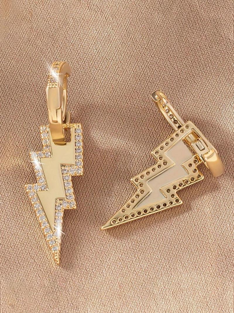 Rhinestone Lightning Design Dangle Earrings, Fashion Jewelry for Party, Daily Clothing Decor, Trendy All-match & Exquisite Jewelry for Birthday Gift, Statement Earrings, Versatile Earrings