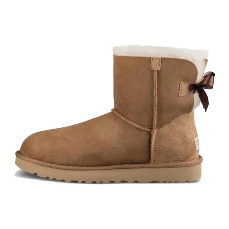 UGG Bailey Bow II Women’s Chestnut Brown Faux Fur-Lined Snow Boots Verifiable, with credentials and supporting global authentication
