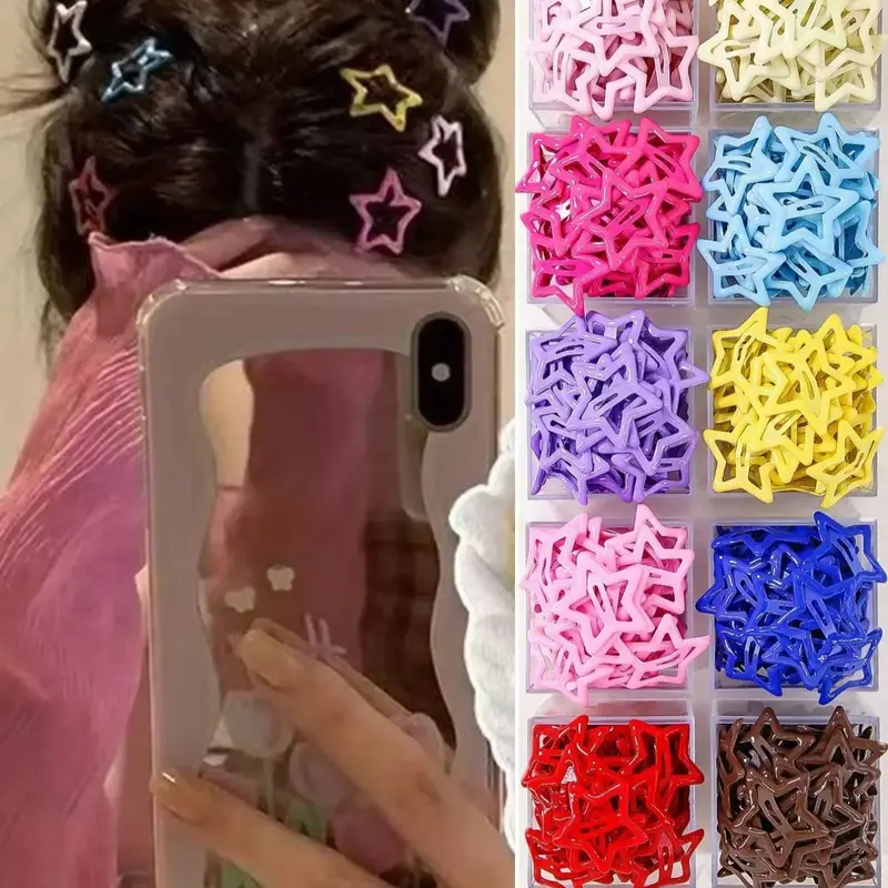 30-Piece Colorful Dopamine Set, Star Design Hair Clips for Girls, Cute Princess Hair Accessories for Daily Use, Hair Accessories Sets