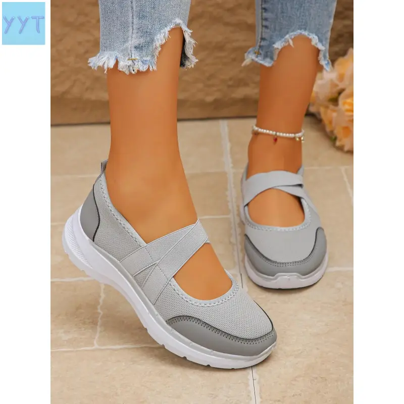 2026Fashionable Strap Design Classic Mary Style Shoes Women, Elegant Classy Breathable Flat Sole Commuter Casual Shoes, Lightweight Build Comfortable Mesh Sneakers
