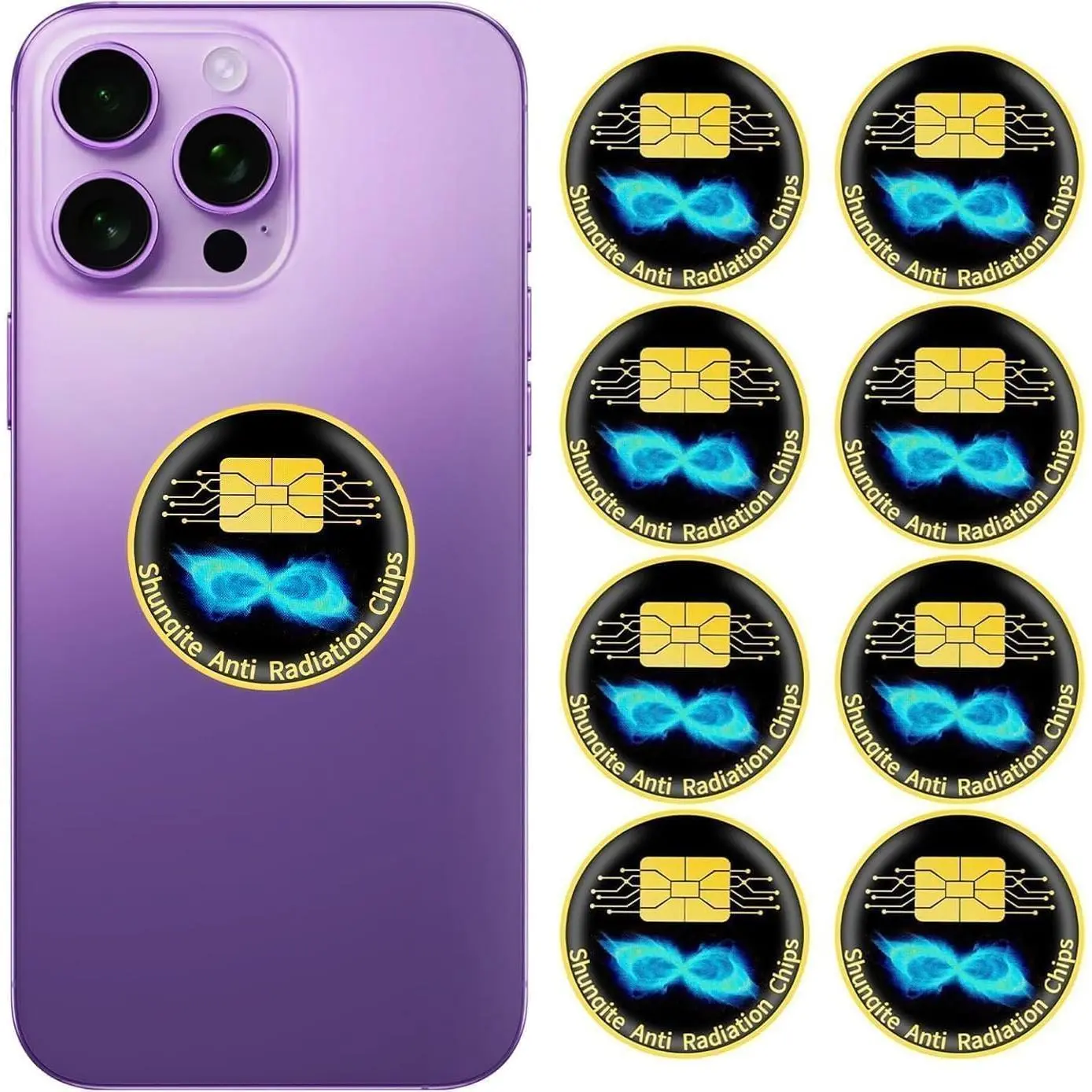 EMF Blocker for Cell Phones Stickers Neutralize Shield Protection cased and  Devices WiFi 5G Tablets Laptops Computers (8 Pcs Black)