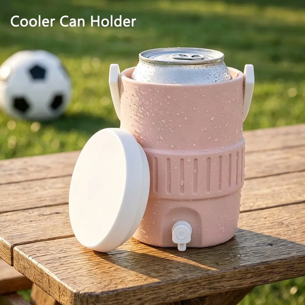 Cooler Can Holder, Portable Insulated Drink Dispenser Can Cooler, Cold Beverage Holder, Fits 12oz Soda Beer Cans, Short & Tall Two Styles Available, Outdoor Picnic Beach Camping Beverage Can Holder