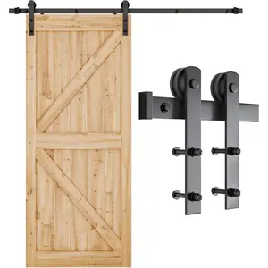 6.6FT Barn Door Hardware kit, Barn Door Track, Sliding Door Hardware kit, Smoothly and Quietly -Heavy Duty Sturdy -Easy to Install,  36"-40" Wide Panel (I Shape Hanger)