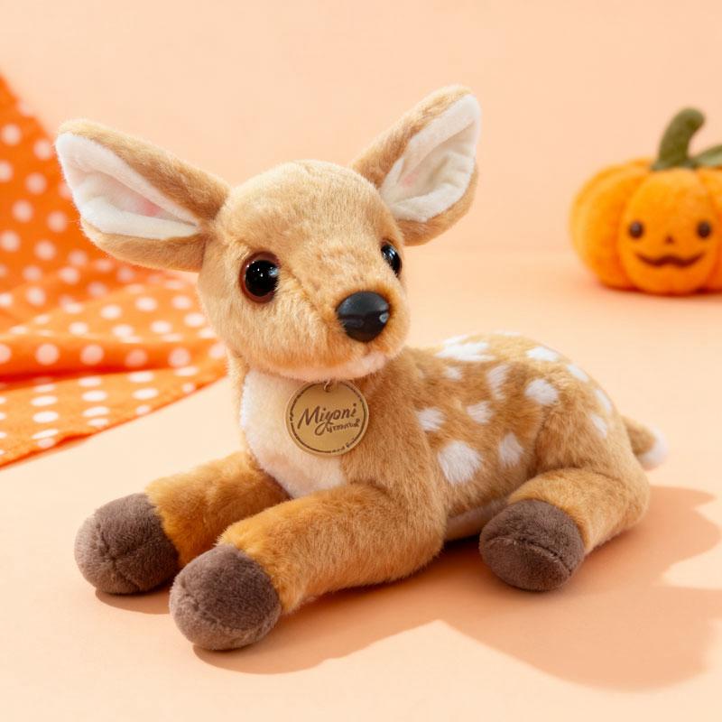 25cm Lying Kawaii Sika Deer Plush Toy Dolls Imitation Soft Cartoon Deer Stuffed Dolls Christmas Home Decor Plush Pillow