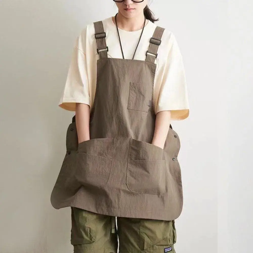 New Double-Sided Kitchen Apron Waterproof Pure Color Waist Apron Adjustable Multi-scene Chef Apron Household Kitchen