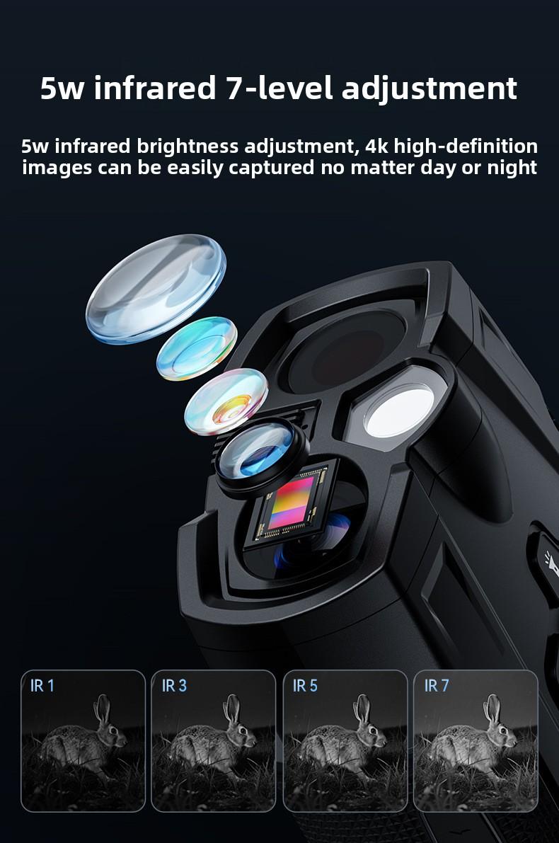 4K Digital Night Vision Binoculars with 800m Range - High Definition Infrared Camera for Camping, Hunting, and Wildlife Observation - Rechargeable