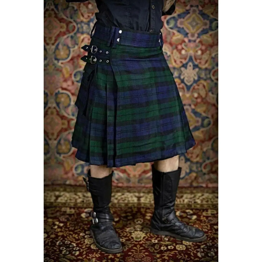 Tartan Utility Kilts for Men Tartan Kilt with Straps and Large Cargo Pockets