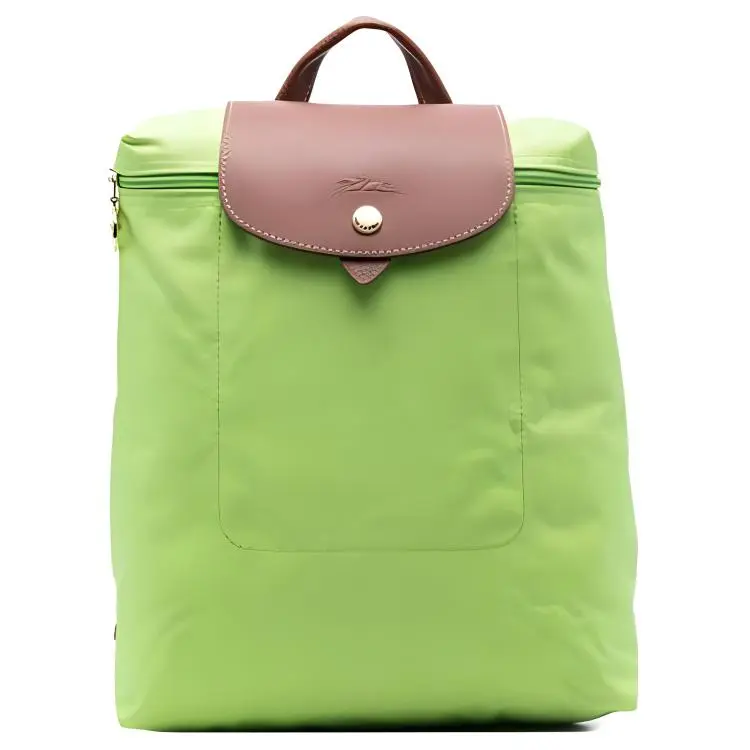 Longchamp Le Pliage Nylon Backpack for Women, Patchwork Style in Green