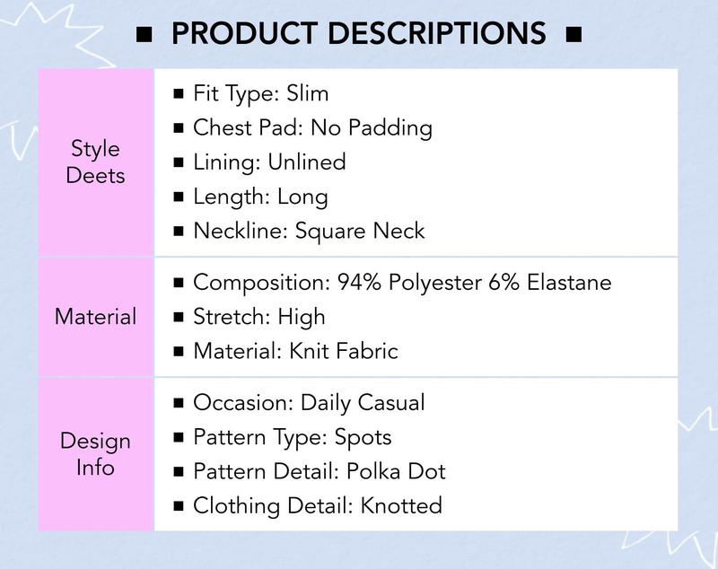 Cider [size 2-10] Square Neck Polka Dot Knotted Short Sleeve Top