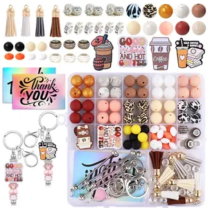 107-Piece Multicolor Silicone Beads Set, Includes 12mm & 15mm Silicon Beads for Keychains, 10mm Flat Round Spacer Beads for Pen Decorations, DIY Beading Accessories, Diy Craft Embellishments