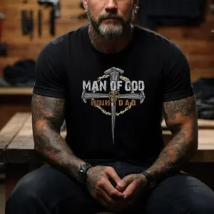 Man Of God Dad Shirt, Man Of God Husband Dad Shirt, USA Flag Dad Shirt, Father's Day Tee, God Dad Tshirt, Father Day Gift Graphic tees