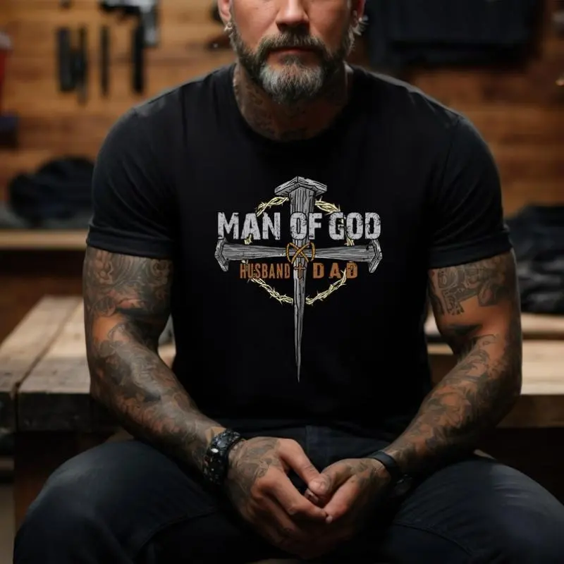 Man Of God Dad Shirt, Man Of God Husband Dad Shirt, USA Flag Dad Shirt, Father's Day Tee, God Dad Tshirt, Father Day Gift Graphic tees