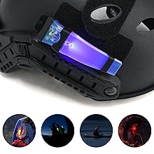 Tactical Helmet Light, Personal Identification Marker Survival Safety Signal Light with Constant/Strobe Task Lamp for Hunting Fishing Hiking Cycling