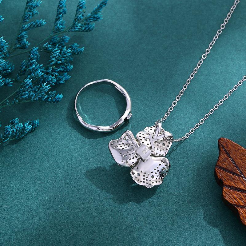 Ring pendant dual-purpose, inlaid with zircon, women's ring, exquisite foreign trade styles, jewelry, full stone models.