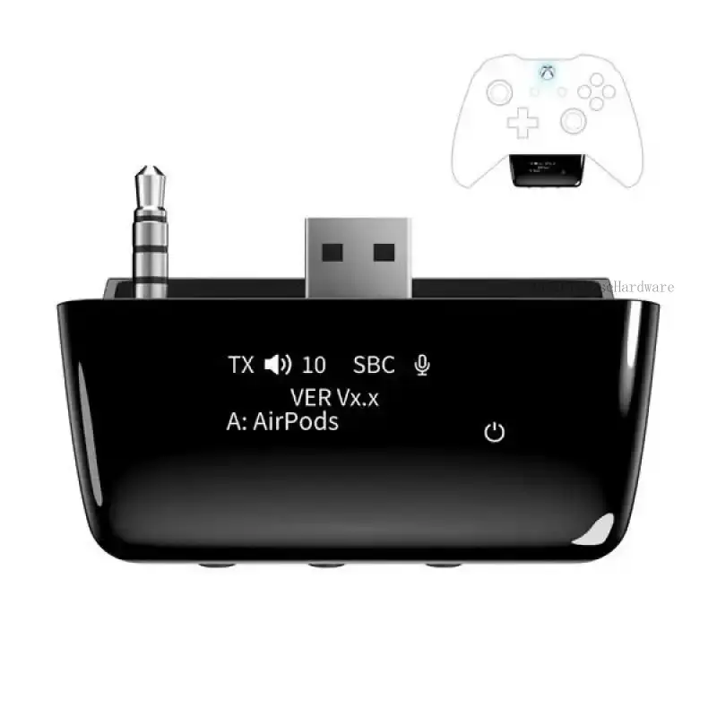 Bluetooth 5.2 Wireless Audio Adapter for Xbox One, Xbox Series X |     S and Elite 2 Controller, Xbox Mic Adapter with Screen Supports Low LatencyAA42FixRiseHardware