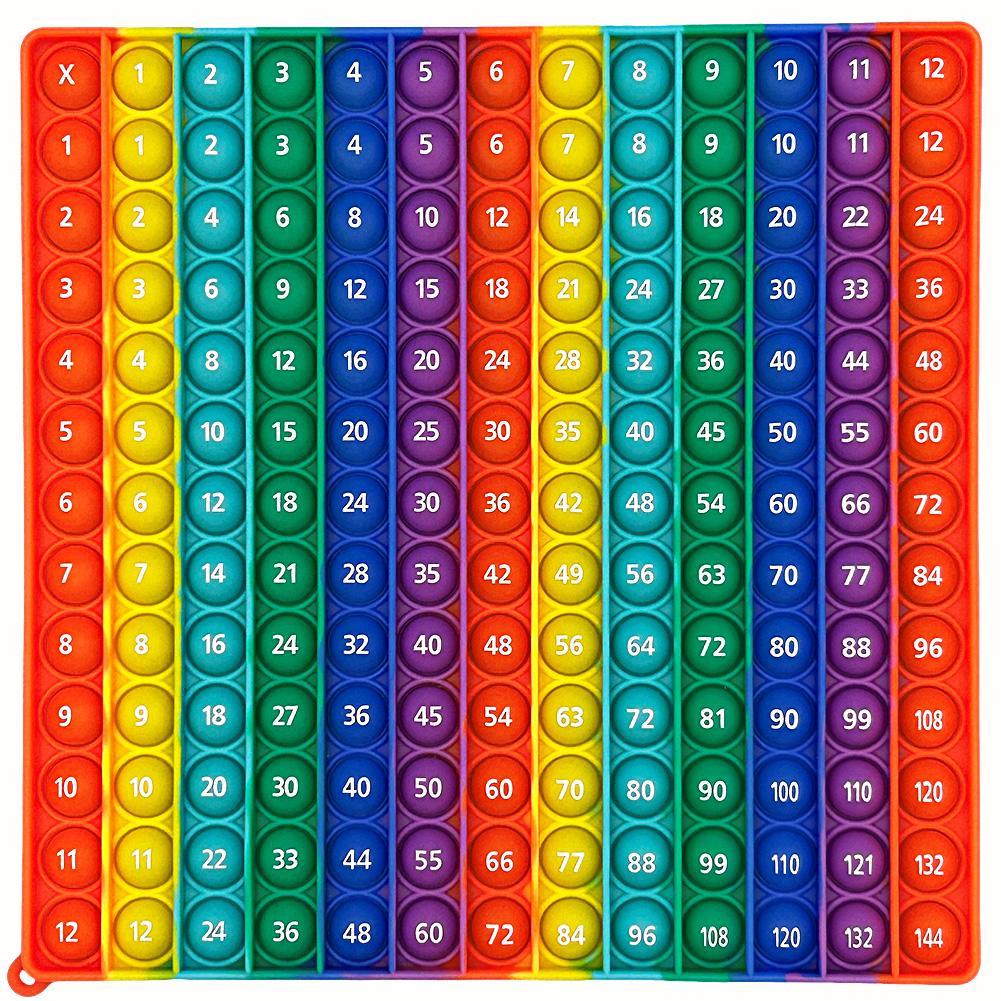12*12 Multiplication Rainbow Push Pop Bubble Fidget Math Toy, Sensory Stress Release Numbers Counting Learn to Read Educational Toy for Kids 12*12 Multiplication Rainbow Push Pop Bubble Fidget Math Toy, Sensory Stress Release Numbers Counting Learn to Read Educational Toy for Kids